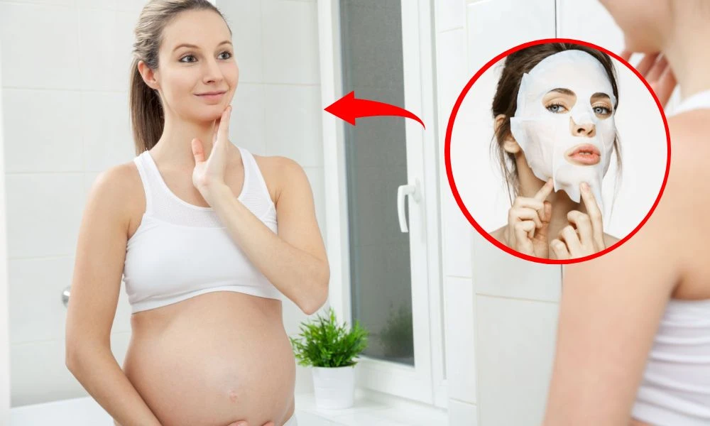 Mẹ bầu thường xuyên đắp mặt nạ để hạn chế tình trạng bóng nhờn trên da gây tích tụ mụn